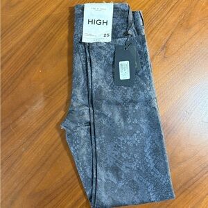Rag & Bone “Nina” High Rise Ankle Cigarette Snake Foil Print Jeans